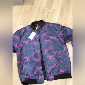 Women's Bomber Jacket in Black and Pink